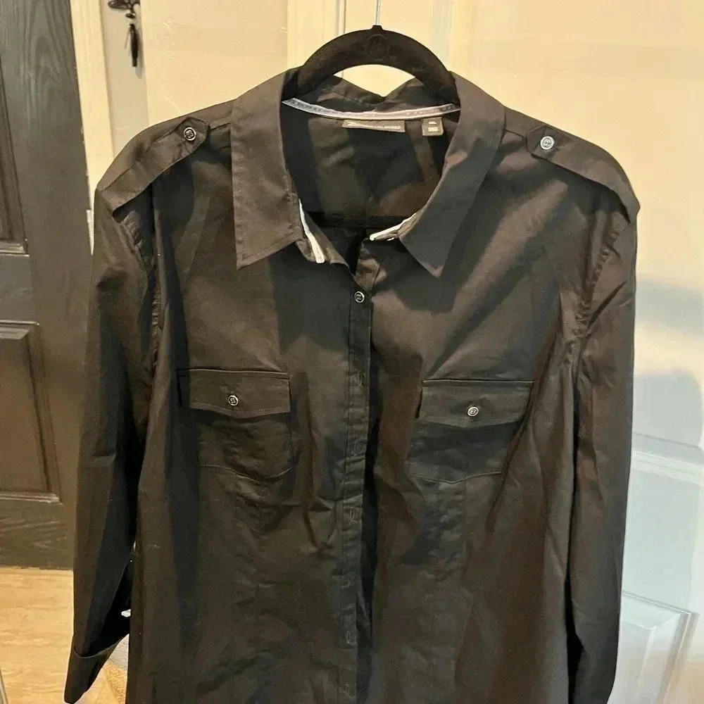 ~NY & Co~ Black Button Down Top - XXL